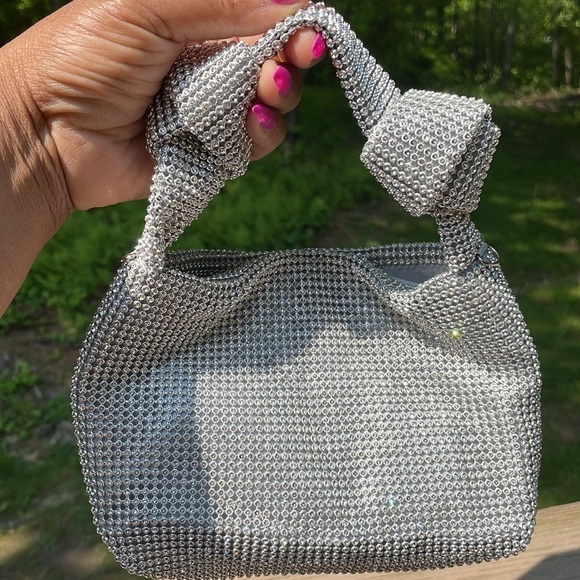 Silver Rhinestone Mini Bag - Picture 5 of 11
